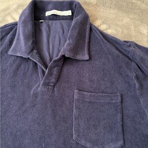 Criquet Navy Blue Polo Cotton Terry Shirt